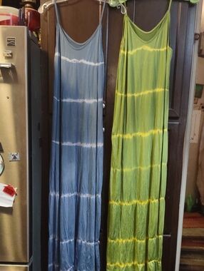 Lot Of Two Size Large polyesterSummer Maxi Dresses with Pockets